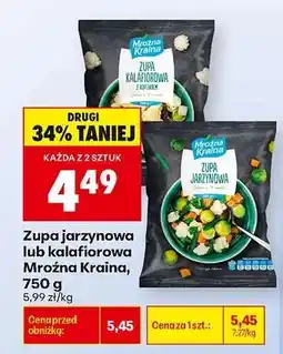 Biedronka Zupa jarzynowa lub kalafiorowa Mroźna Kraina , 750 g oferta