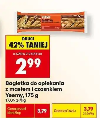 Biedronka Bagietka do opiekania z masłem i czosnkiem Yeemy, 175 g oferta