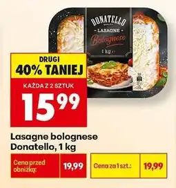 Biedronka Lasagne bolognese Donatello, 1 kg oferta