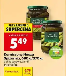 Biedronka Korniszony Nasza Spiżarnia, 680 g/370 g oferta