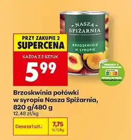 Biedronka Brzoskwinia połówki w syropie Nasza Spiżarnia 820 g 480 g oferta