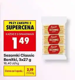 Biedronka Sezamki Classic Bonitki 3x27 g oferta