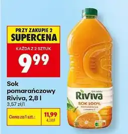 Biedronka Sok pomarańczowy Riviva, 2,8 l oferta