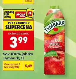 Biedronka Sok 100% jabłko Tymbark, 1 l oferta