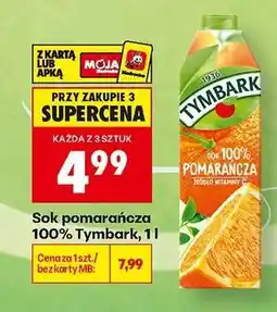 Biedronka Sok pomarańcza 100% Tymbark, 1 l oferta