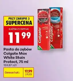 Biedronka Pasta do zębów Colgate Max White Stain Protect, 75 ml oferta