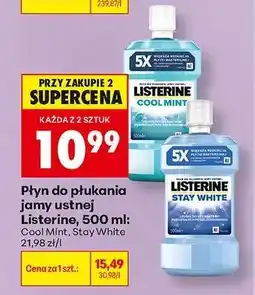 Biedronka Płyn do płukania jamy ustnej Listerine, 500 ml: Cool Mint, Stay White oferta