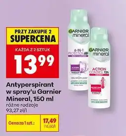 Biedronka Antyperspirant w spray’u Garnier Mineral, 150 ml oferta