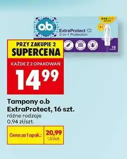 Biedronka Tampony o.b ExtraProtect, 16 szt oferta