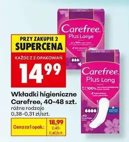 Biedronka Wkładki higieniczne Carefree, 40-48 szt oferta