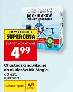 Biedronka Chusteczki nawilżane do okularów Mr Magic 60 szt oferta