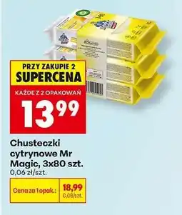 Biedronka Chusteczki cytrynowe Mr Magic, 3x80 szt oferta