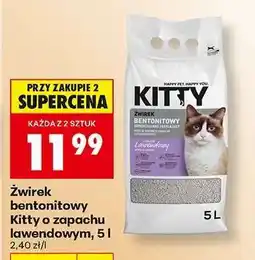 Biedronka Żwirek bentonitowy Kitty o zapachu lawendowym, 5 l oferta