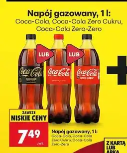 Biedronka Napój gazowany, 1 l: Coca-Cola, Coca-Cola Zero Cukru, Coca-Cola Zero-Zero oferta