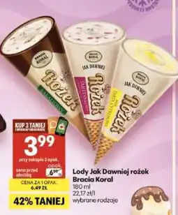 Delikatesy Centrum Lody Jak Dawniej rożek Bracia Koral oferta
