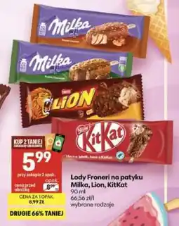 Delikatesy Centrum Lody Froneri na patyku Milka, Lion, KitKat oferta