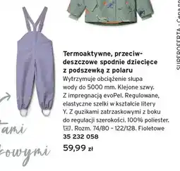 Tchibo Termoaktywne przeciwdeszczowe spodnie dziecięce z podszewką z polaru oferta