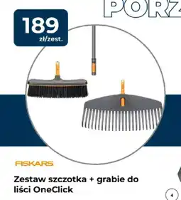 Mrówka Zestaw szczotka + grabie do liści OneClick Fiskars oferta