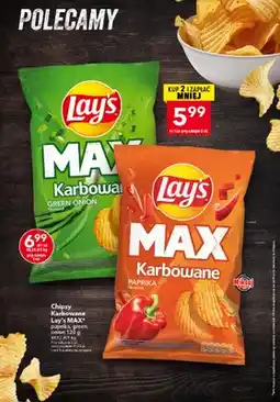 Lewiatan Chipsy karbowane Lay's MAX green onion oferta