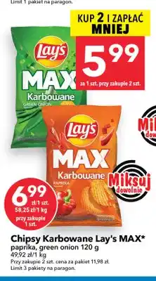 Lewiatan Chipsy karbowane Lay's MAX green onion oferta