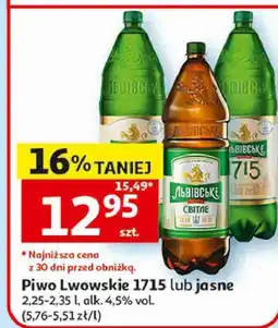 Auchan Piwo Lwowskie 1715 lub jasne oferta