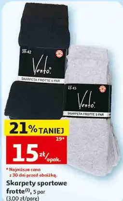 Auchan Skarpety sportowe frotte Vento oferta