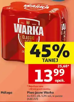 Auchan Piwo jasne Warka oferta