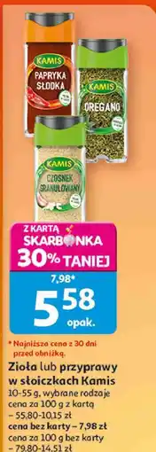Auchan Zioła lub przyprawy w słoiczkach Kamis oferta