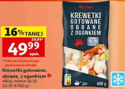 Auchan Krewetki gotowane, obrane, z ogonkiem Auchan oferta