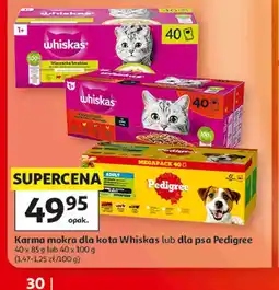 Auchan Karma mokra dla kota Whiskas lub dla psa Pedigree oferta