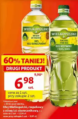 Auchan Olej Wielkopolski, rzepakowy z oliwą lub słonecznikowy oferta