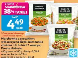Auchan Marchewka z groszkiem, włoszczyzna cięta, mieszanka chińska lub bukiet 7 warzyw, Proste Historie oferta