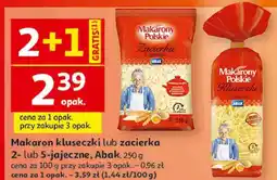 Auchan Makaron kluseczki lub zacierka 2- lub 5-jajeczne, Abak oferta