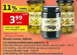 Auchan Oliwki czarne, zielone lub zielone nadziewane papryką Auchan oferta