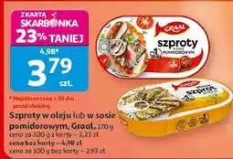 Auchan Szproty w oleju lub w sosie pomidorowym, Graal oferta