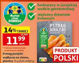 Auchan Pstrąg jurajski wędzony na zimno, plastry oferta