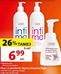 Auchan Płyn lub pianka do higieny intymnej Ziaja oferta