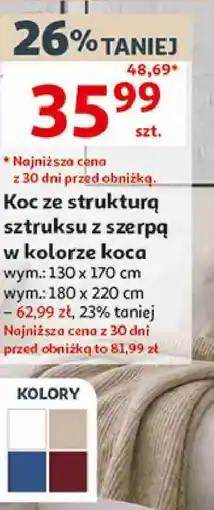 Auchan Actuel Koc ze strukturą sztruksu z szerpą oferta