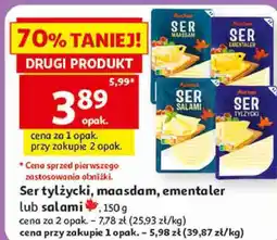 Auchan Ser tylżycki, maasdam, ementaler lub salami Auchan oferta