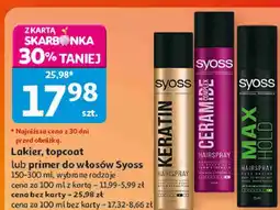 Auchan Lakier, topcoat lub primer do włosów Syoss oferta