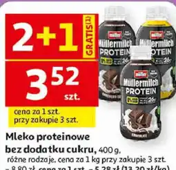 Auchan Mleko proteinowe bez dodatku cukru Müller Müllermilch oferta