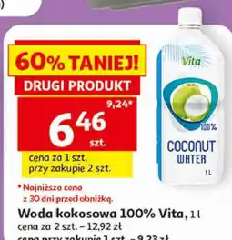 Auchan Woda kokosowa 100% Vita oferta