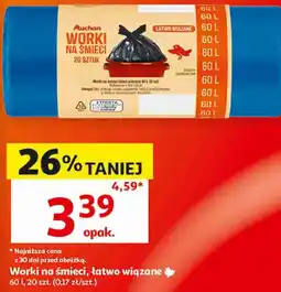Auchan Worki na śmieci Auchan, łatwo wiązane oferta