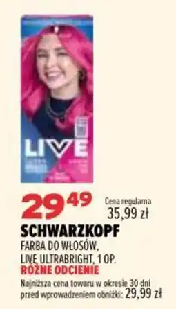 Drogerie Natura Schwarzkopf Farba do Włosów, Live Ultrabright oferta
