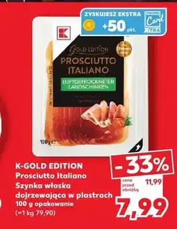 Kaufland Prosciutto Italiano szynka włoska dojrzewająca w plastrach K-Gold Edition oferta