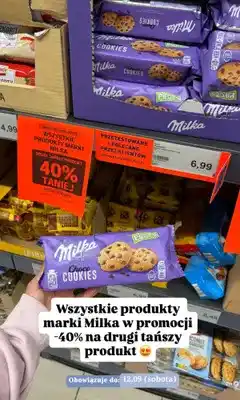 ALDI Ciastka Milka Pieguski Choco Cookies oferta