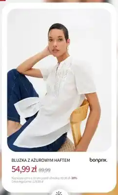 BonPrix Bluzka z ażurowym haftem Bonprix oferta