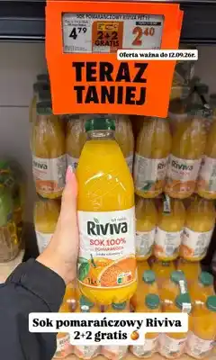 Biedronka Sok pomarańczowy Riviva 100% oferta