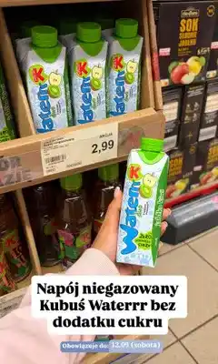 ALDI Napój niegazowany Kubuś Waterrr Duo jabłko kiwi oferta
