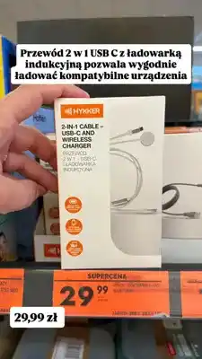 Biedronka Przewód 2 w 1 USB-C i ładowarka indukcyjna Hykker oferta